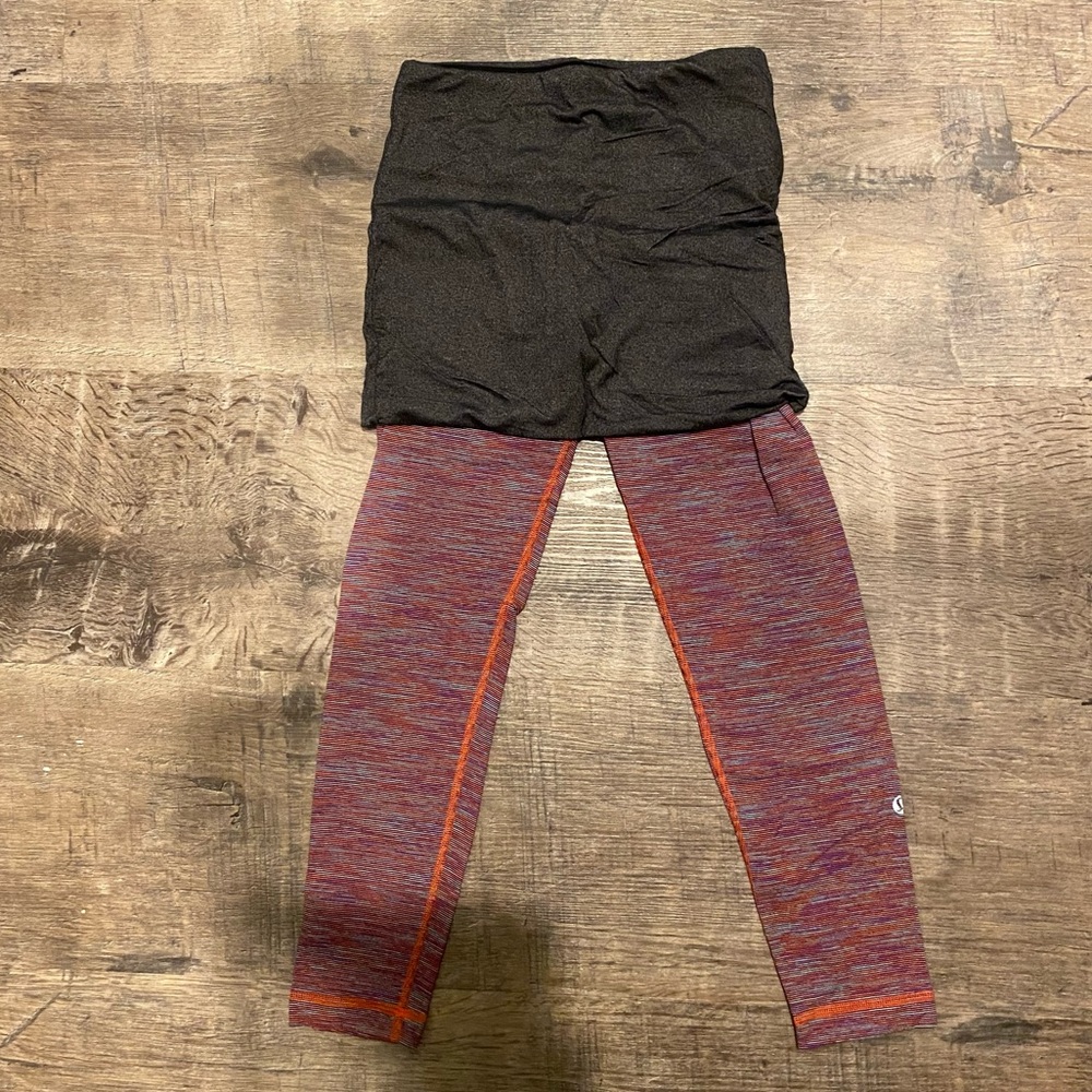 Lululemon wunder under crop leggings w/ skirt